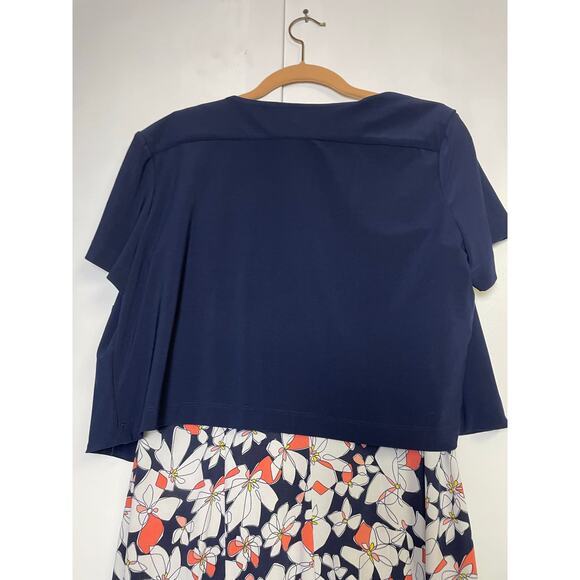 Perceptions Floral Midi Dress Cardigan 2-Piece Set Womens Large Romantic Flowy - Picture 7 of 16